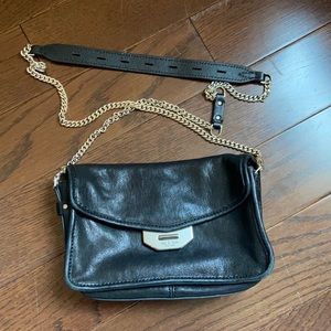 Black leather Rag & Bone cross body bag